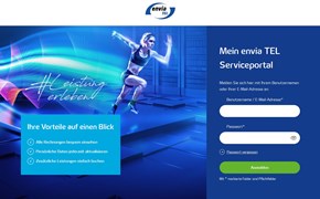 enviaTEL-Serviceportal Bildschirmaufnahme des Geschäftskundenportals