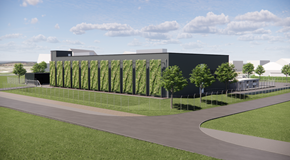 3D-Ansicht Begrünungsanlage 3D-Grafik der Begrünungsanlage des Datacenter Hannover