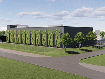 3D-Ansicht Begrünungsanlage 3D-Grafik der Begrünungsanlage des Datacenter Hannover