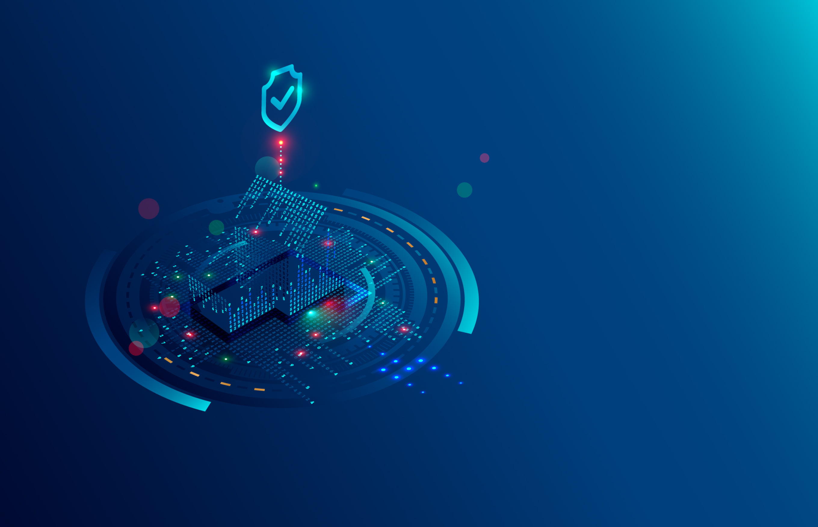 Digitale-abstraktes Bild eines Hauses mit Firewall symbolisiert envia TEL Whitepaper