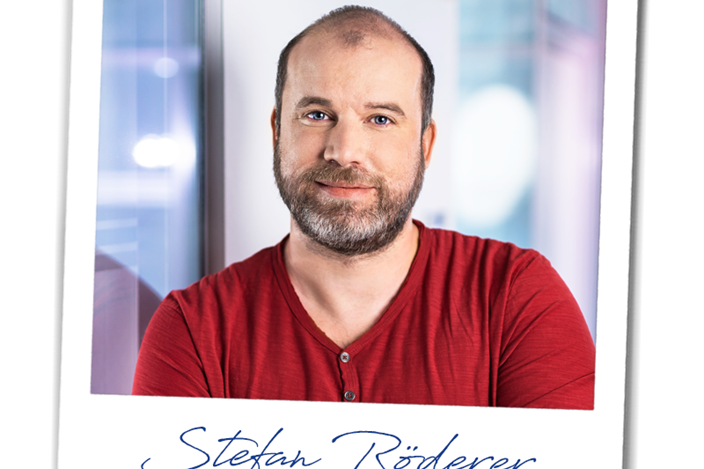 Portrait Stefan Röderer Portrait Stefan Röderer in Polaroid-Optik