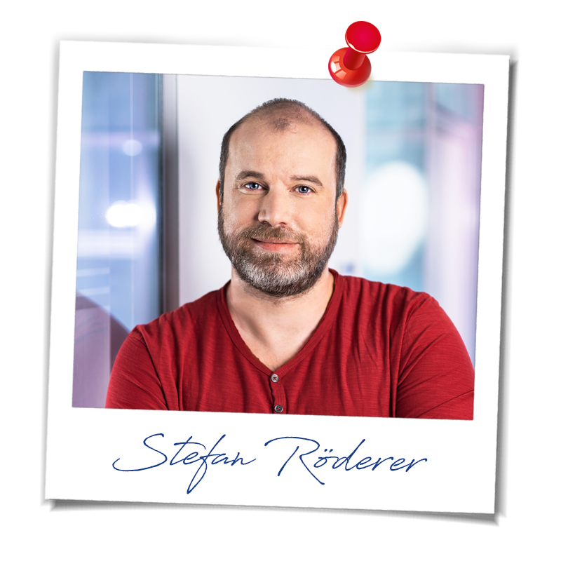 Portrait Stefan Röderer in Polaroid-Optik