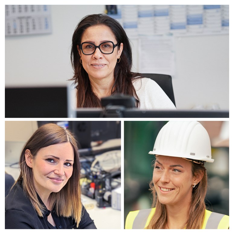 Frauen in technischen Berufen der envia TEL Drei Mitarbeiterinnen der envia TEL