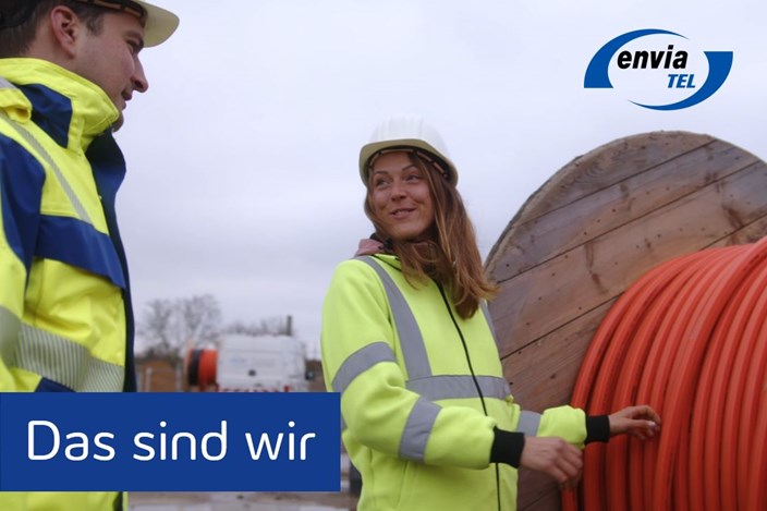 Vorstellung Arbeitsbereich Projektmanagement Nancy Heß und Lukas Wieser, Mitarbeiter der envia TEL GmbH