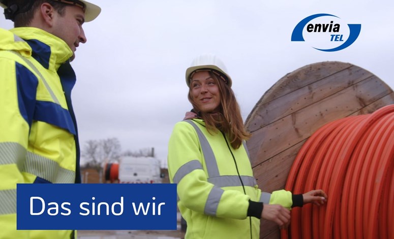 Vorstellung Arbeitsbereich Projektmanagement Nancy Heß und Lukas Wieser, Mitarbeiter der envia TEL GmbH