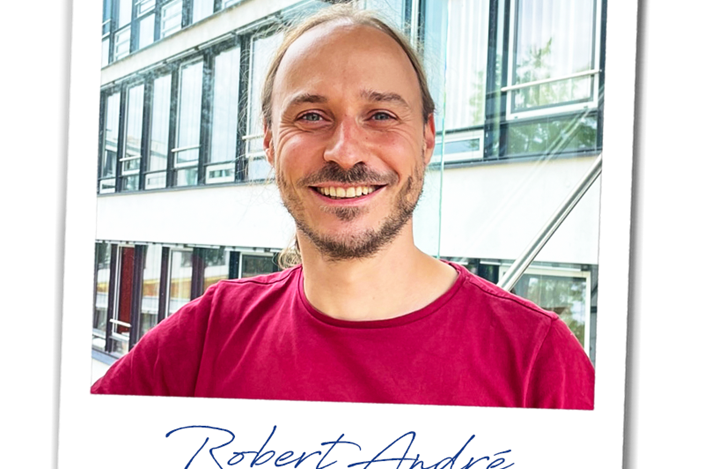 Robert André Porträt von Robert André in Polaroid-Optik