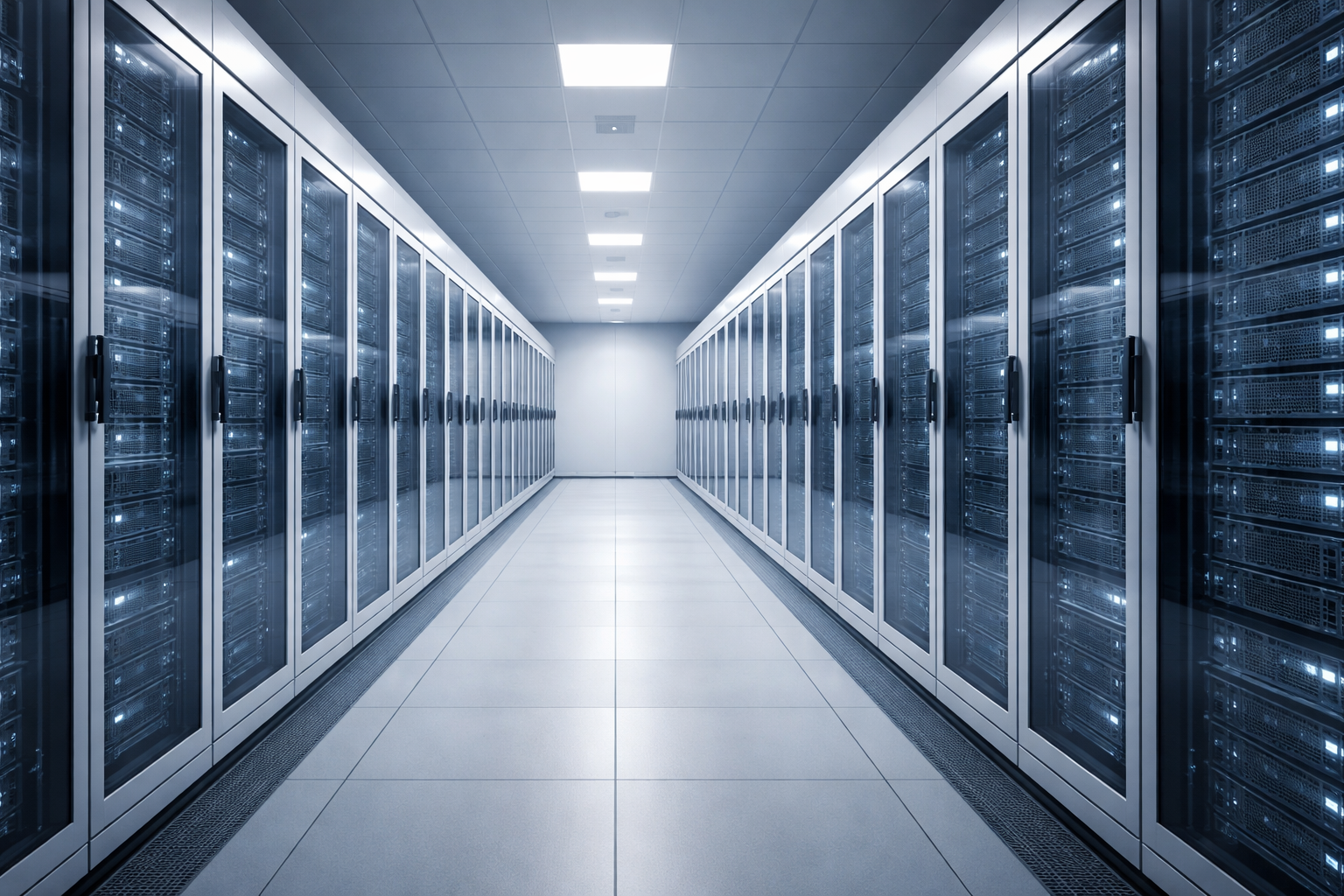 Ausschnitt eines Kaltgangs im Serverraum