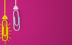 Büroklammer-Licht-Wissen Blinkende Büroklammer steht für Ideenreichtum