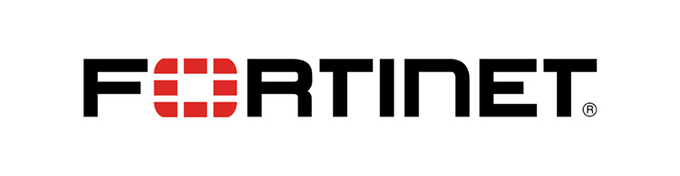 Logo des IT-Security-Anbieters Fortinet in schwarz und rot 