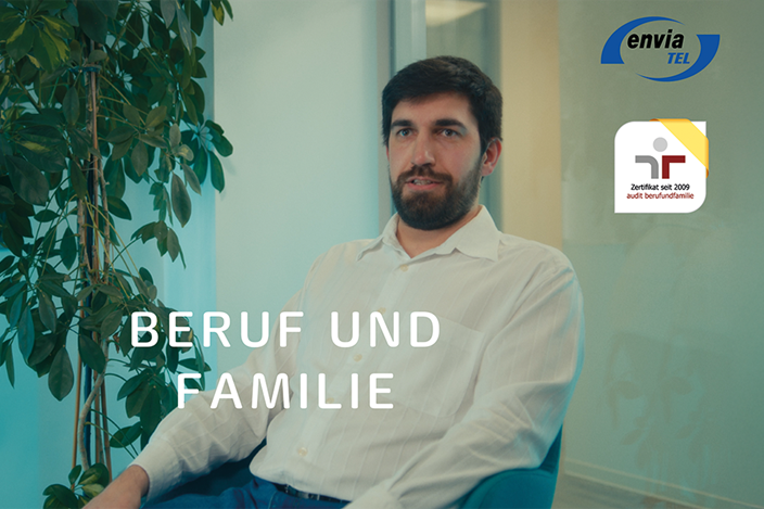 Interview Beruf und Familie Porträt von Henrik Nowak, Mitarbeiter envia TEL