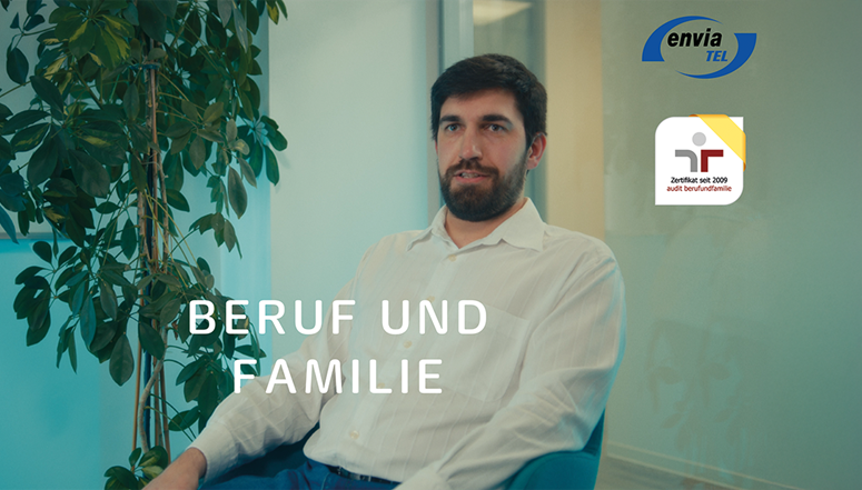 Interview Beruf und Familie Porträt von Henrik Nowak, Mitarbeiter envia TEL