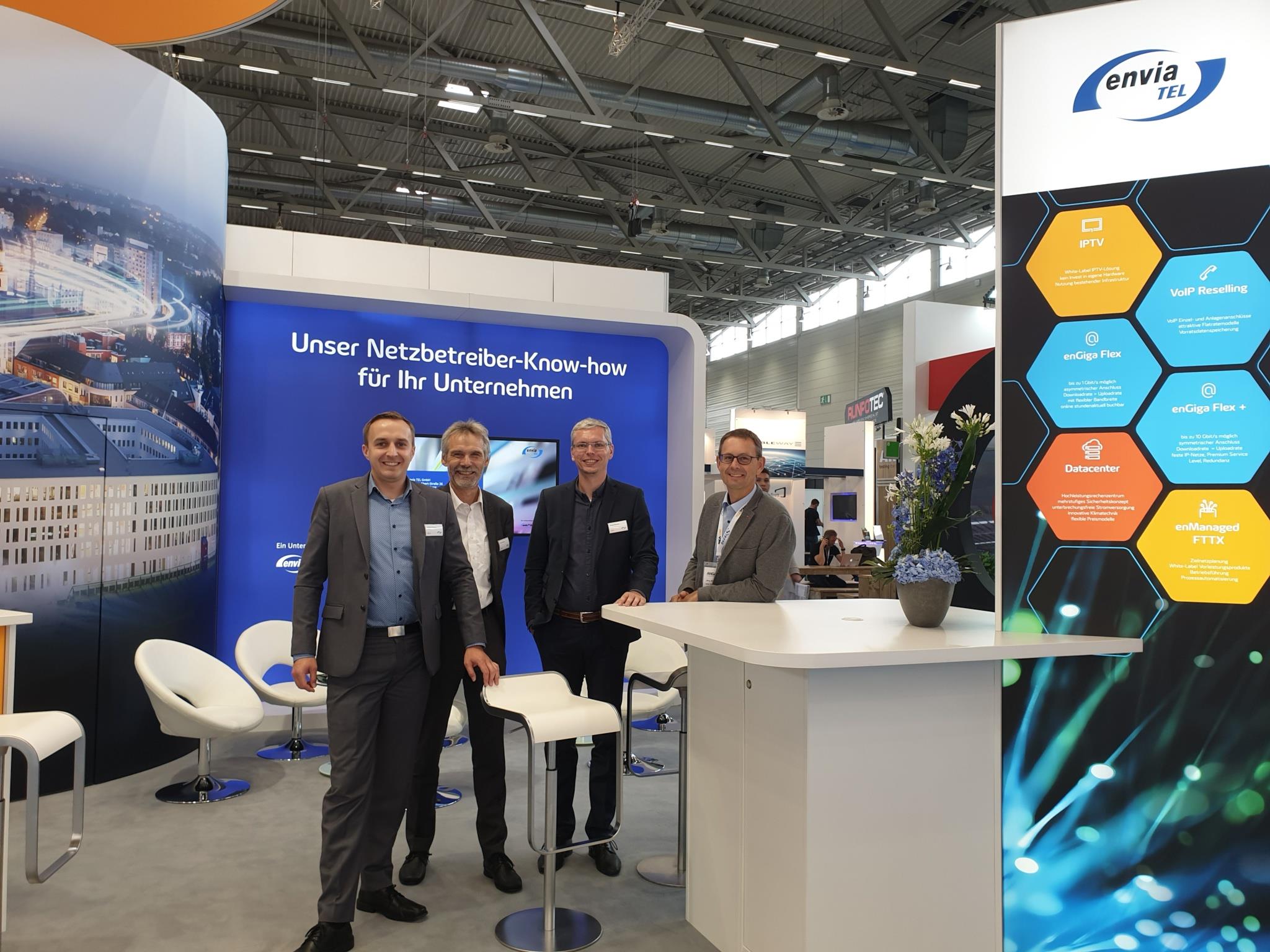 Messestand envia TEL ANGA COM 2019