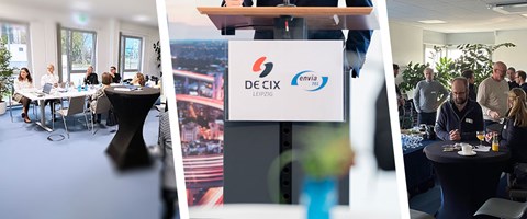 3. DE-CIX Community-Treffen Bilder der Veranstaltung und Logos DE-CIX und envia TEL