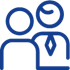icon-kaskadierte-sicherheit Blaues Piktogramm zweier Menschen die hintereinander stehen