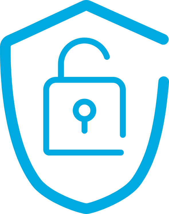 Blaues Schild mit Schlosssymbol in der Mitte