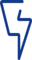 Piktogramm eines blauen Blitzes