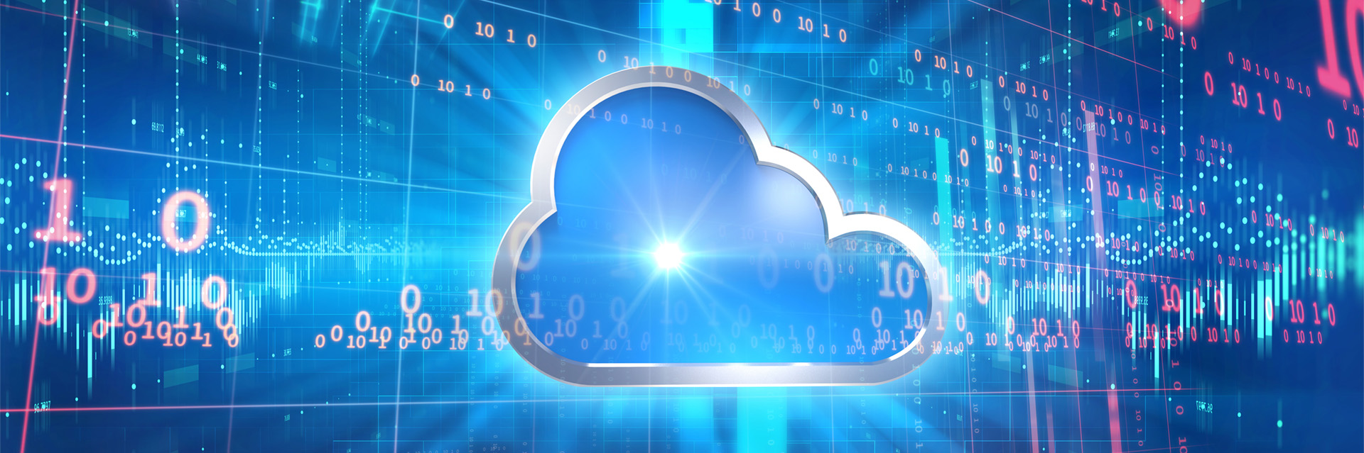 Digitale Wolke auf blauem Hintergrund